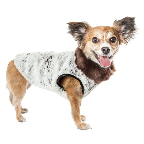 Pet Life Luxe purrlage Pelage Faux Fur Coat in White, Size: | Polyester PetSmart