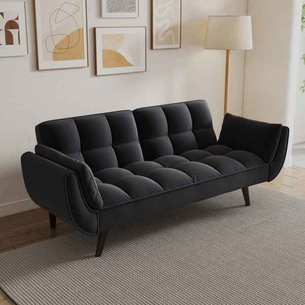 Tinyhomie Upholstered Sofa Yellow Wood Frame one_size | LW-WEM-3288