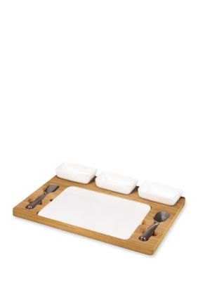 Picnic Time Parlor Ice Cream Mixing Set, Brown