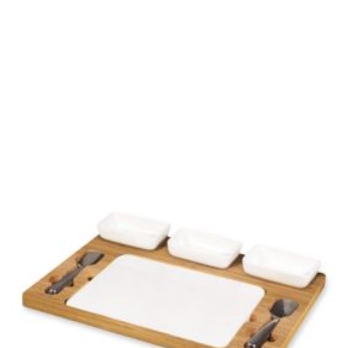 Picnic Time Parlor Ice Cream Mixing Set, Brown