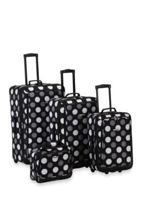 Rockland 4 Piece Printed Luggage Set - Black Cross