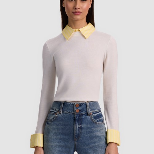 alice olivia PORLA COLLARED SWEATER