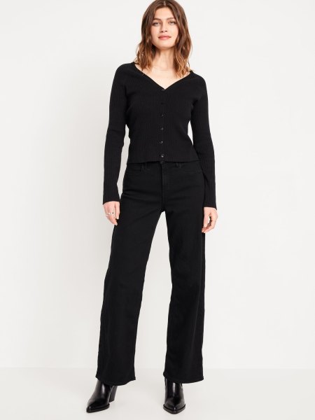 High-Waisted Wide-Leg Jeans