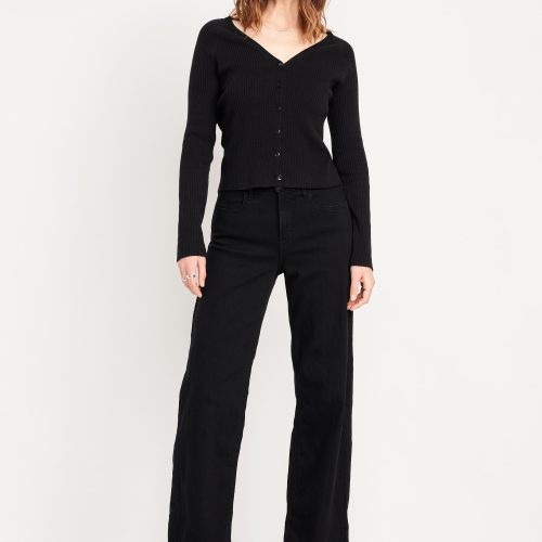 High-Waisted Wide-Leg Jeans
