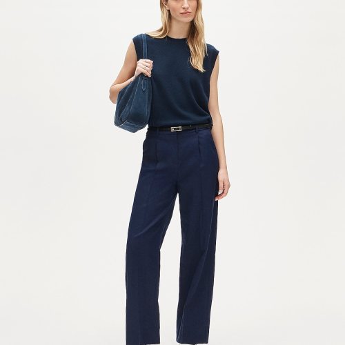 Essential wide-leg pant in Gramercy linen blend