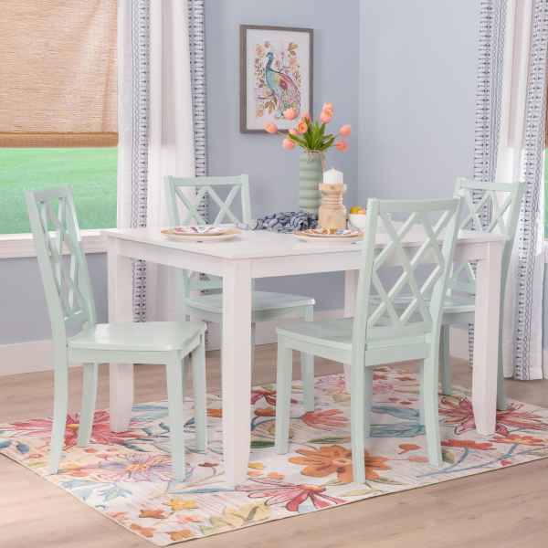 Linon Kolt Rectangular Dining Table and 4 Chairs
