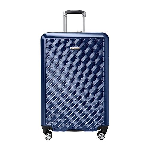 25 Inch Expandable Lightweight Checked Spinner Luggage, One Size, Blue