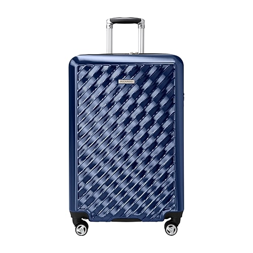 25 Inch Expandable Lightweight Checked Spinner Luggage, One Size, Blue
