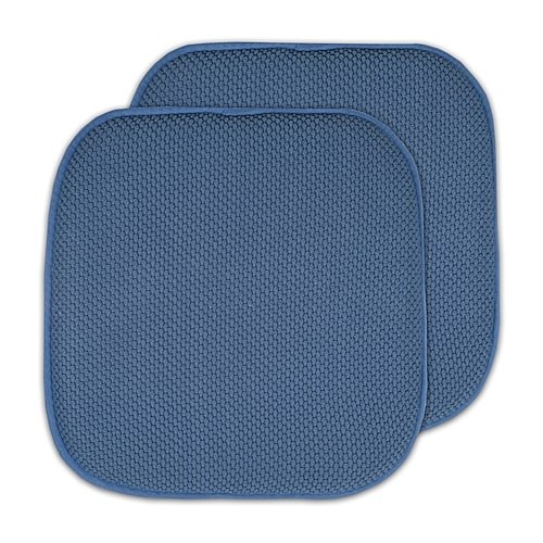 Sweet Home Collection Honeycomb Memory Foam No Slip Back 16 x 16 Chair Pad Cushion, One
