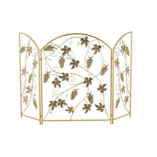 36 Gold Metal Fruit Foldable 3-Panel Fireplace Screen with Leaf Accents By Ivory And Iris | Michaels