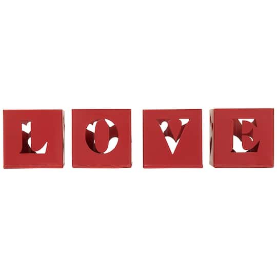 Valentines Day Love Metal Votive Candle Holders Set By Northlight | 2.75 x 2.75 x 2.75 | Michaels