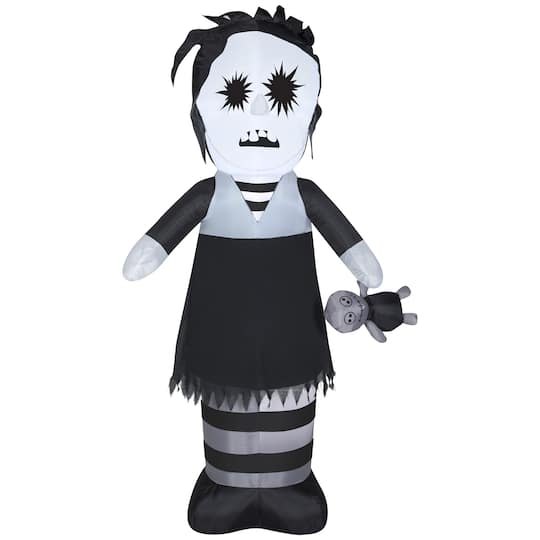 6.5Ft Airblown Inflatable Hallloween Outdoor Lifeless Girl With Doll By Gemmy Industries in Black/White | 78 x 20 x 41 | Michaels