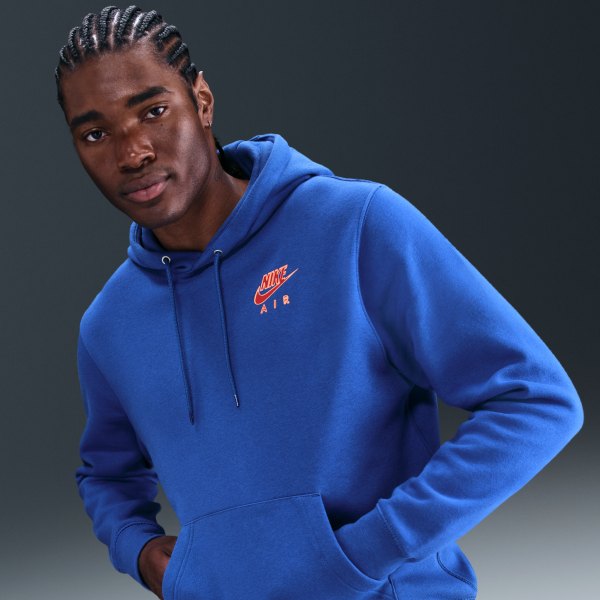 Mens Nike Sportswear Club Pullover Fleece Hoodie in Blue | IF1767-480
