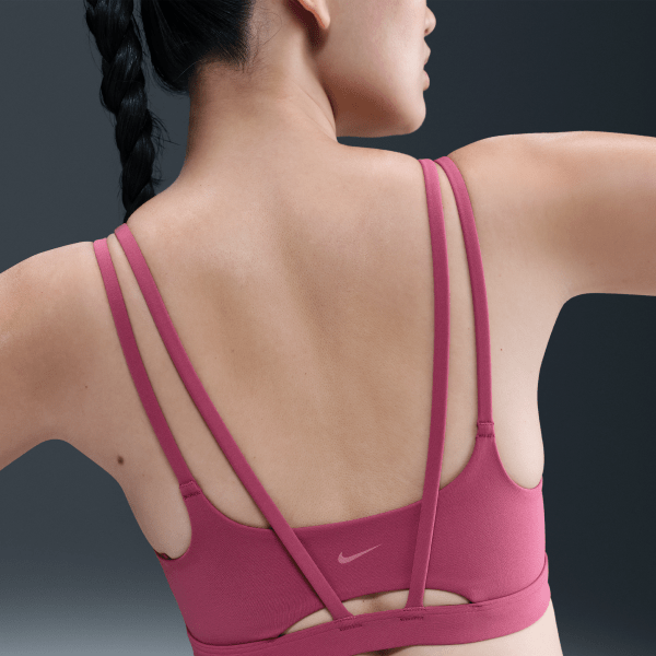 Nike Womens Zenvy Strappy Light-Support Padded Sports Bra in Purple | DO6608-635