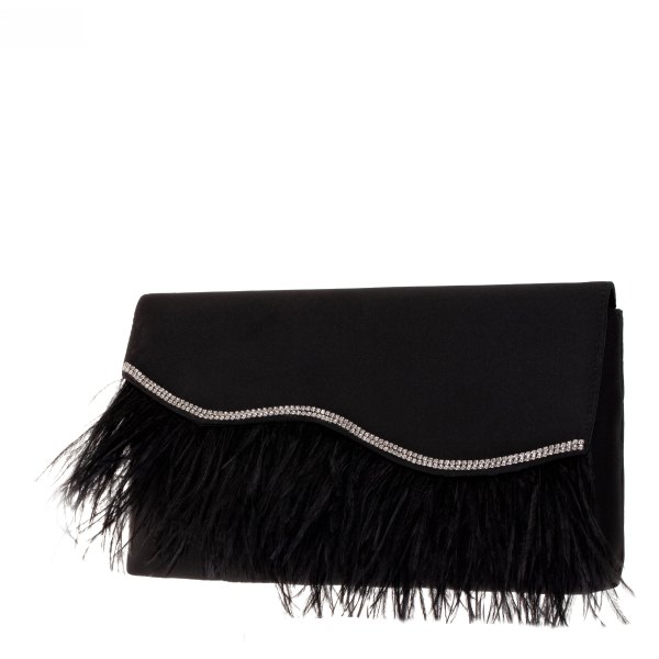 Womens Kaidy Satin Clutch With Feather | Nina Shoes