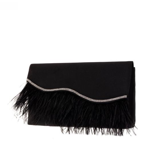 Womens Kaidy Satin Clutch With Feather | Nina Shoes