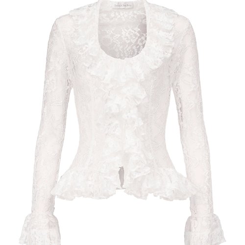 Ludovic de Saint Sernin Ernestine Ruffle-Trimmed Guipure Lace Knee-Length Skirt Moda Operandi