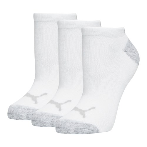 PUMA Mens Half-Terry Low Cut Socks (3 Pairs) in White, Size 10-13
