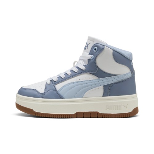 PUMA Rebound Femme Mid Womens Mid-Top Sneakers in Grey, Size 9