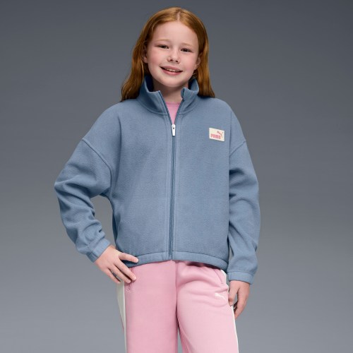 PUMA Embossed Big Kids Microfleece Jacket in Blue, Size XL