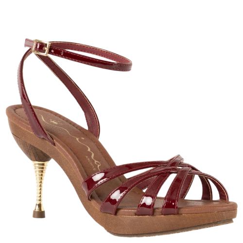 Womens Remi Bordeaux Ankle Strap High-Heel Platform Sandals | Nina Shoes