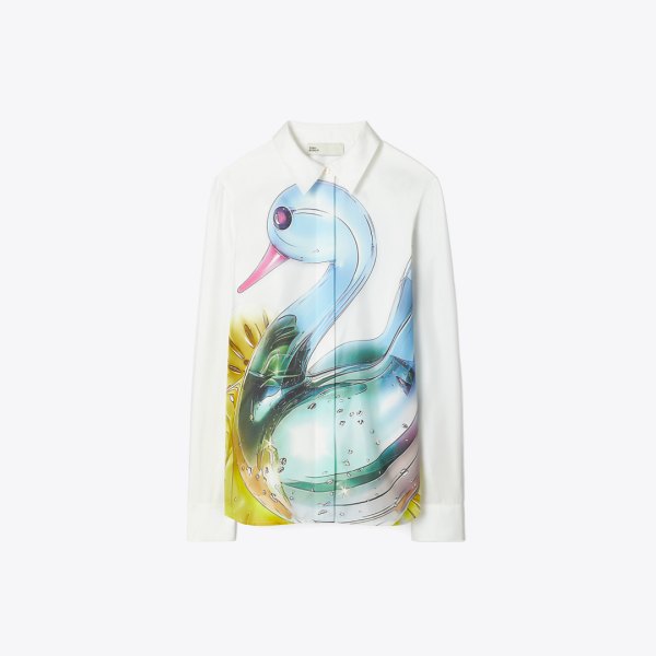 Tory Burch Lucky Duck Silk Shirt