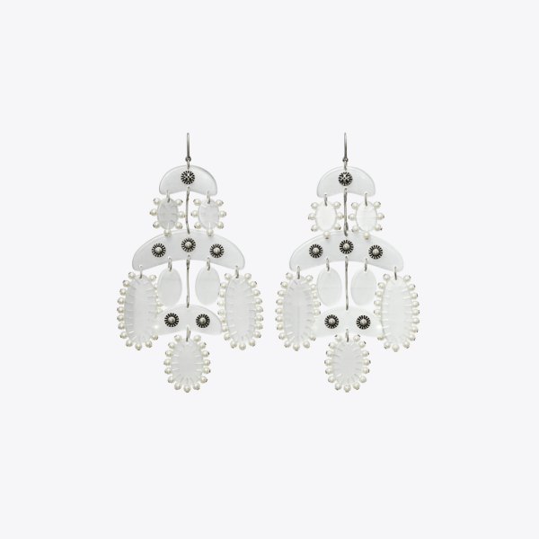Tory Burch Abstract Beaded Chandelier Earrings