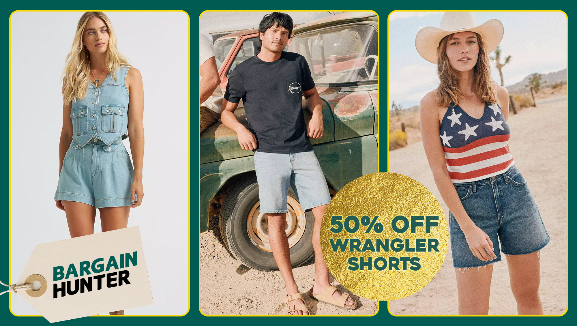 Wrangler BOGO 50% off shorts