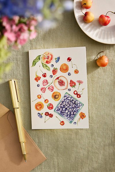 Seasonal Produce Greeting Cards, Set of 8