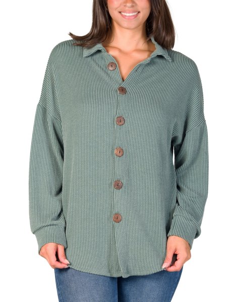 24seven Comfort Apparel Womens Ribbed Long Sleeve