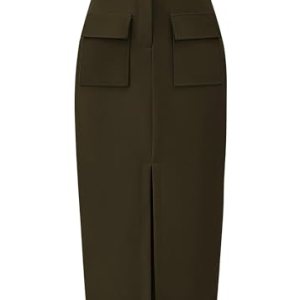 High Waist Cargo Midi Pencil Skirt