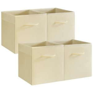 11-in Leather Cube Storage Bins, 4-Pack