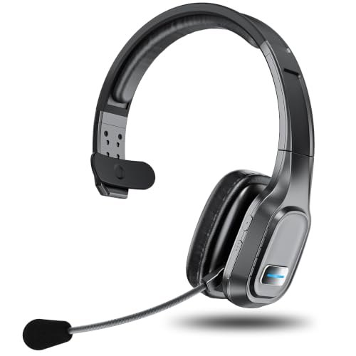Bluetooth Headset with Mic, 60 Hours Talking Time Single-Ear Wireless Headset