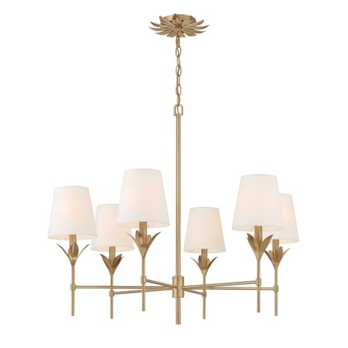 6 Light Antique Gold Chandelier
