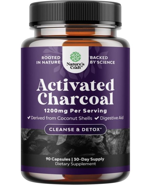 Activated Charcoal Capsules | Purifying Detox Pills for Bloating Relief and Body Cleanse, Supports Gut Health | 90ct