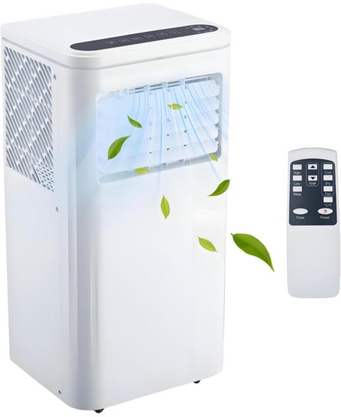 Gaomon 10,000 Btu Portable Air Conditioner - Quiet Cooling, Fan & Remote, Timer, Easy Installation, White, Cools up to 450 Sq. Ft - White