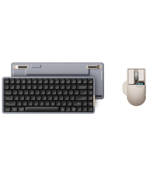 Lofree Flow84 Low-Profile Mechanical Keyboard & Mouse Set, 75% Wireless Rechargeable Keyboard with Bluetooth and Wired Connection - Black