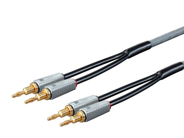 Monolith by Monoprice 14AWG Oxygen Free Copper Multi-Strand Conductors PE Insulated Speaker Wire with Gold Plated Banana Plug Connectors, 10 foot - Pa