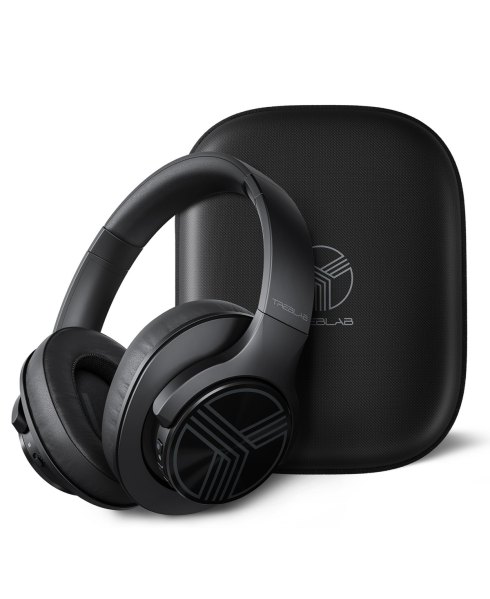 Treblab Z2 Wireless Noise-Cancelling Over-Ear Headphones - Black with black logo