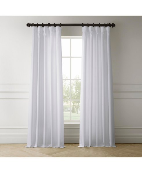 Half Price Drapes White Faux Linen Curtain white