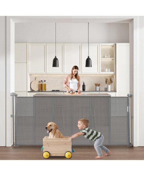 Cozito Retractable Mesh Safety Gate, Extends up to 71 - Grey