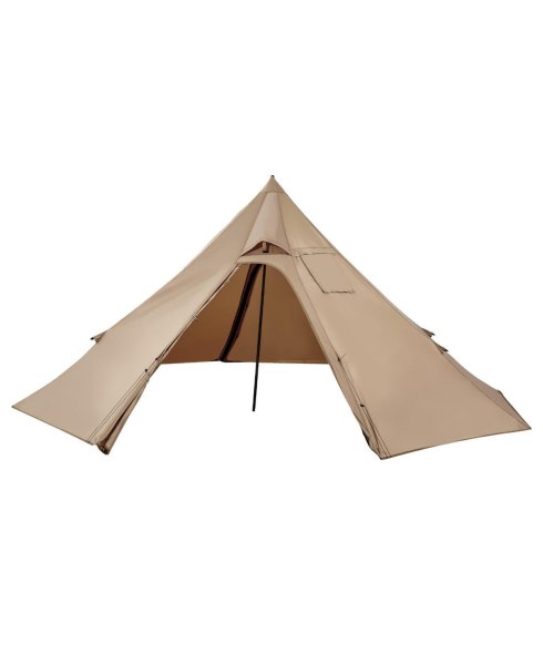 Mecale Hot Tent for 2 Persons, Waterproof Canvas Winter Tipi Tent with Stove Jack, Lightweight 4-Season Shelter, S Size - Brown