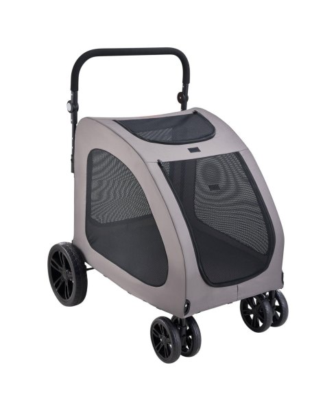 Sugift Pet Stroller 4-Wheel Dog Stroller 160 Lb Capacity Adjustable Handle - Grey
