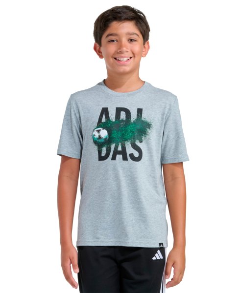 adidas Boys 8-20 Short-Sleeve Soccer Graphic T-Shirt - Gray Heather