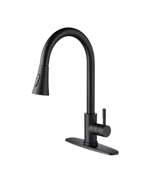 Phying High Arc Single Handle Kitchen Sink Faucet Single Level Stainless Steel Pull down Sprayer Faucet Brushed Nickel Finish