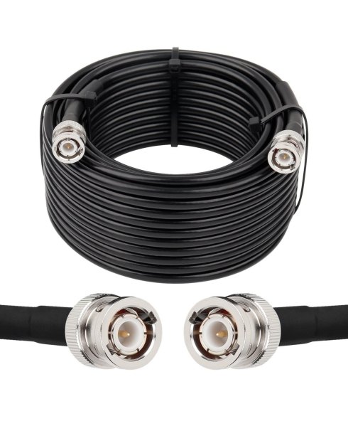 Lofree Low Loss Bnc Coaxial Cable 50 Ohm Solid Copper Shielded Extension for Radio Antennas - Black