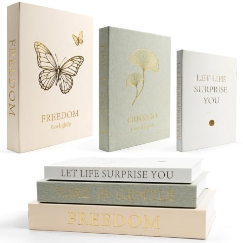 Coffee Table Books for Living Room Decor, 3 Faux Decorative Books Set