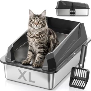 XL Cat Litter Box: High-Sided Anti-Urine Leakage