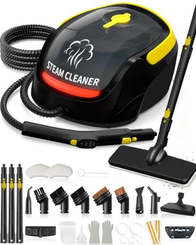 Steam Cleaner with Mop, 3 Level Adjustable Handle, 25 Accessories