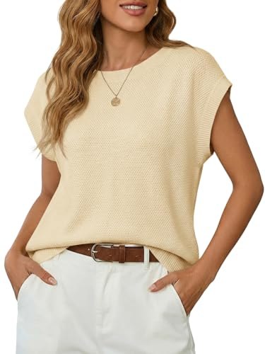 Cap Sleeve Sweater Knit Tank Tops Trendy Vest